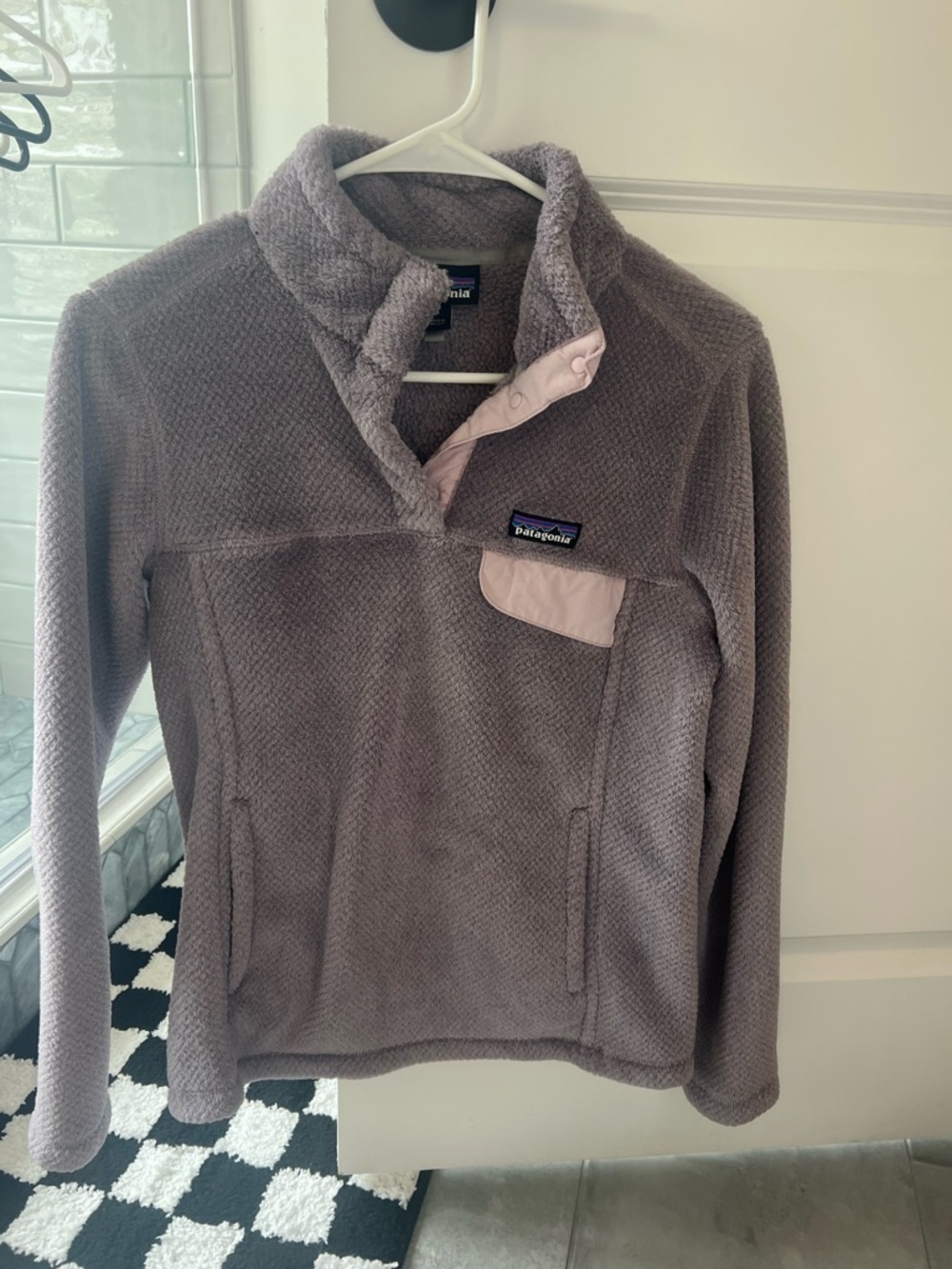 Patagonia light purple pull over fleece sweatshirt jacket, S